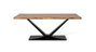 GINER Y COLOMER Mesa de comedor de madera de acacia y metal Natural y Negro